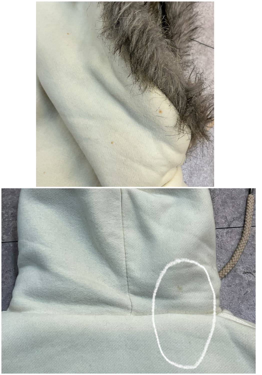 아베크롬비 투웨이 퍼 후드집업 아이보리 M #csz2459 상품이미지5