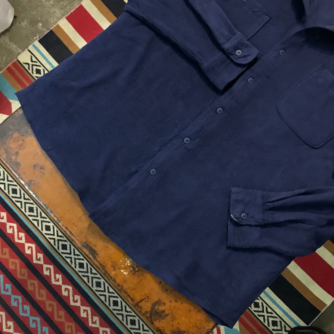 랭글러 투포켓 네이비 플리스 자켓 셔츠 남성 115 빅사이즈  상품이미지3