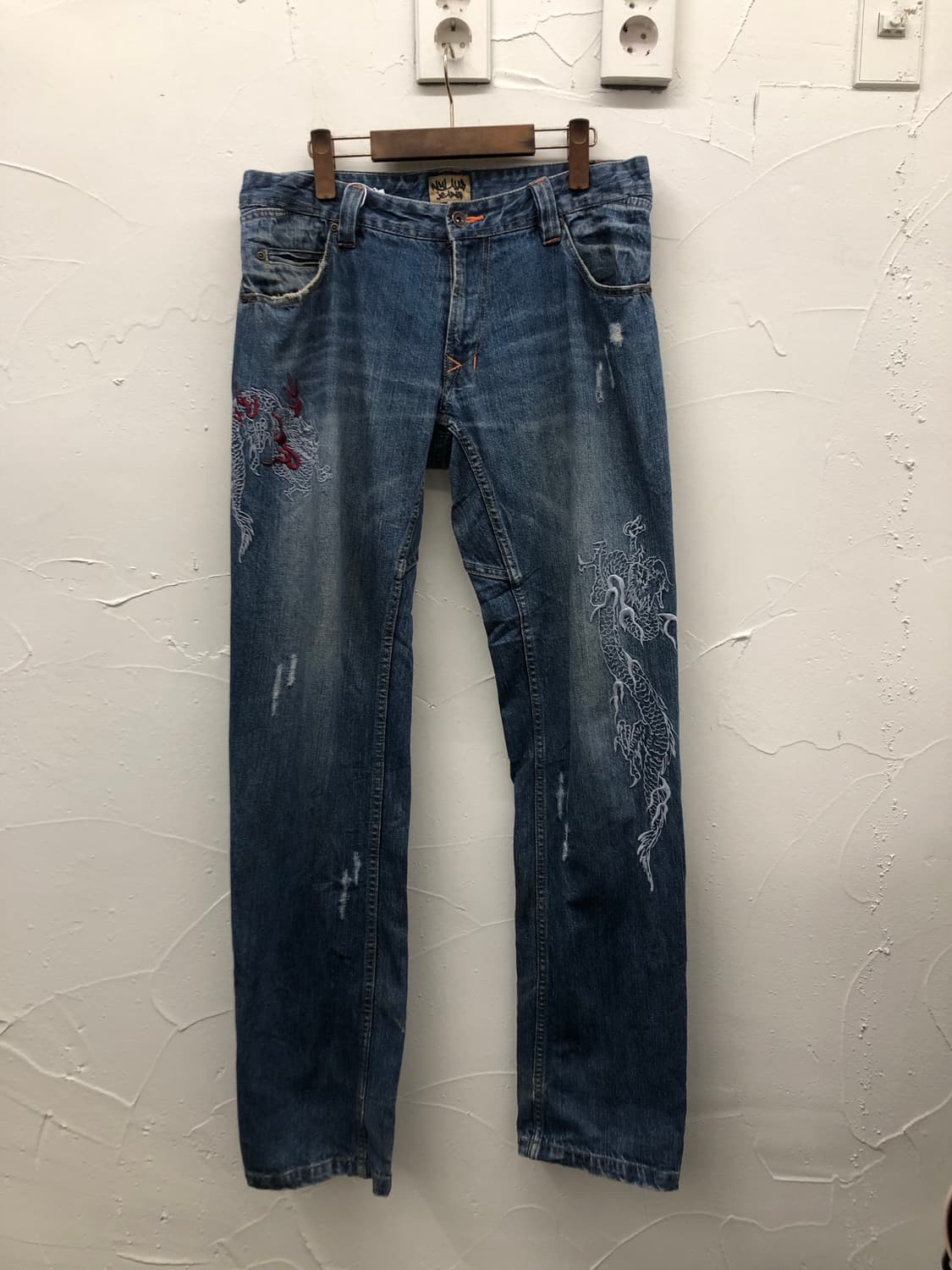 nylaus jeans 오리엔탈 드래곤 데님 팬츠 상품이미지1