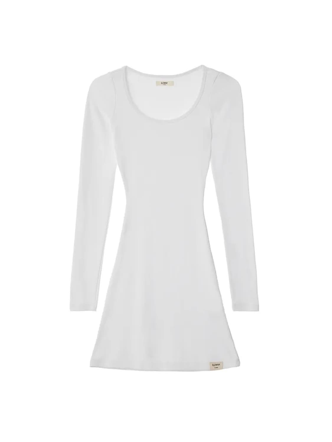 글로니 G CLASSIC RIB MINI DRESS WHITE 상품이미지1