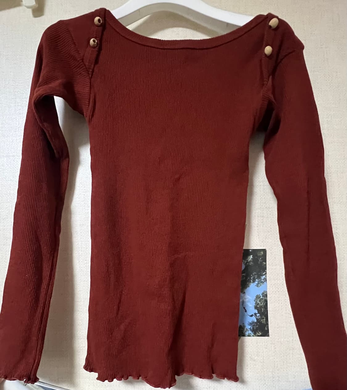 베이스레인지 disc long sleeve tee - burgundy 상품이미지3