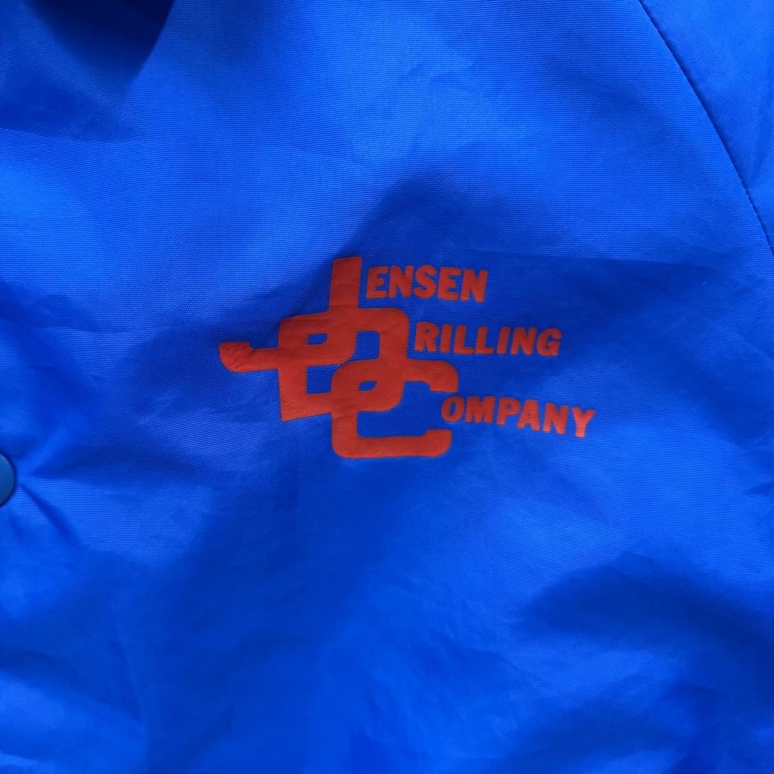 90s USA VINTAGE 코치 자켓 후면 빅프린팅 포인트 블루 상품이미지5