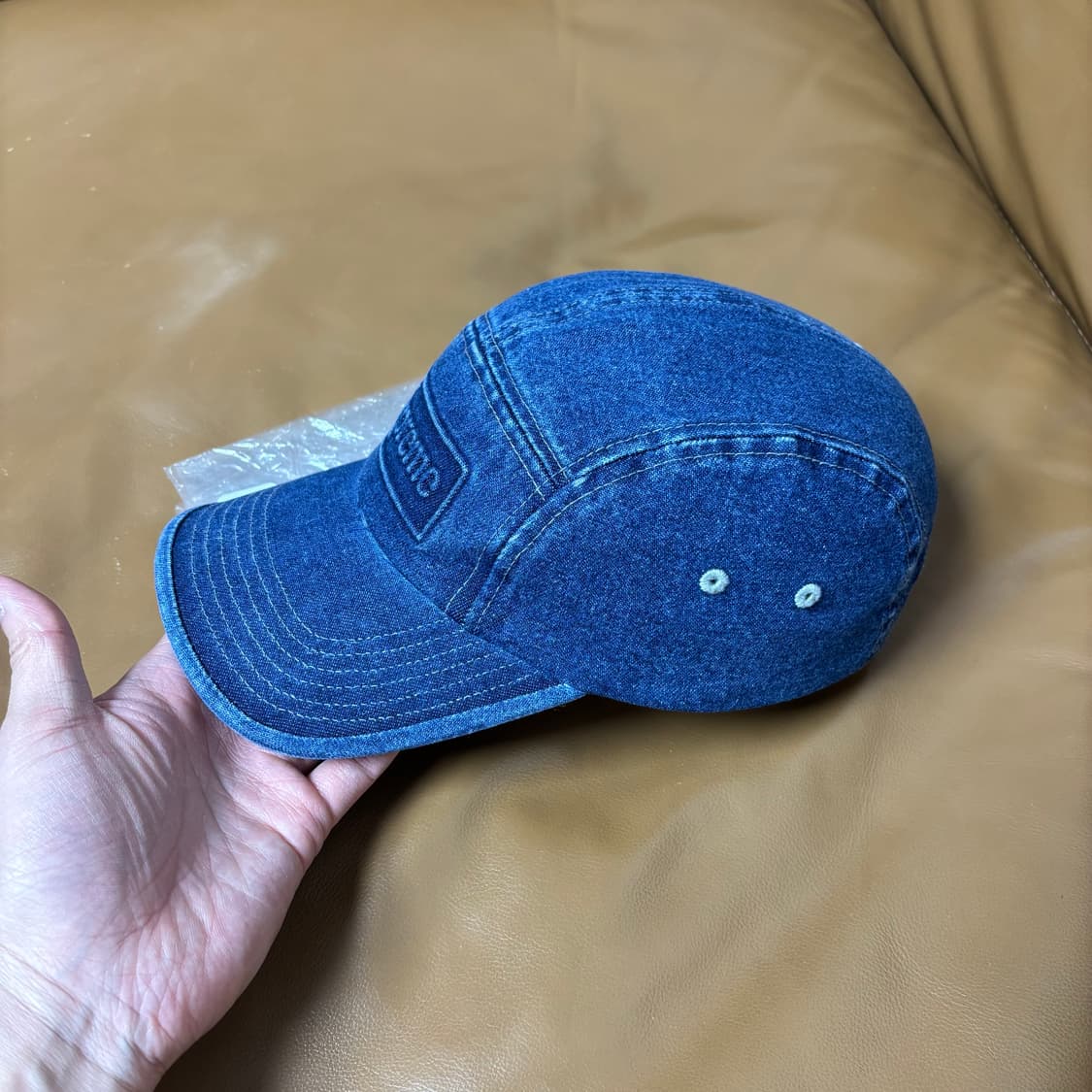 슈프림 캠프캡 모자 박스로고 워시드 데님 상품이미지4