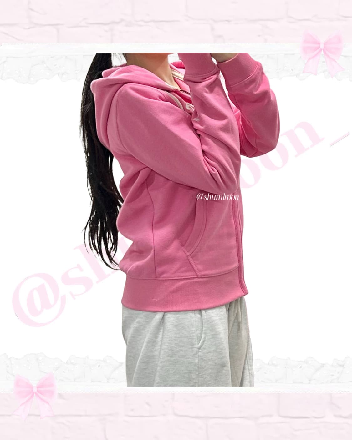 얼짱시대 후아유 핑크 후드집업 y2k히메갸루 상품이미지3