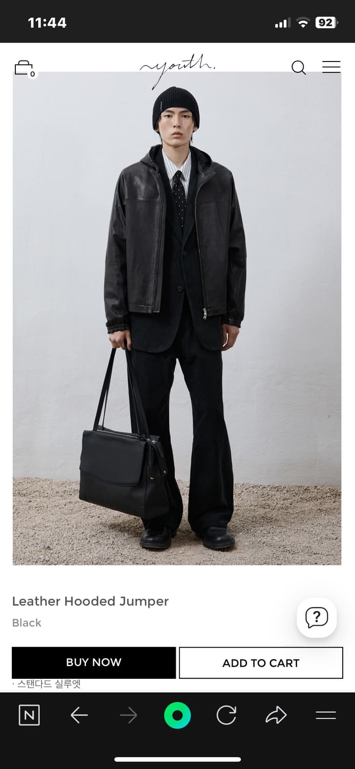 [M]유스 후디드 레더 점퍼 상품이미지3