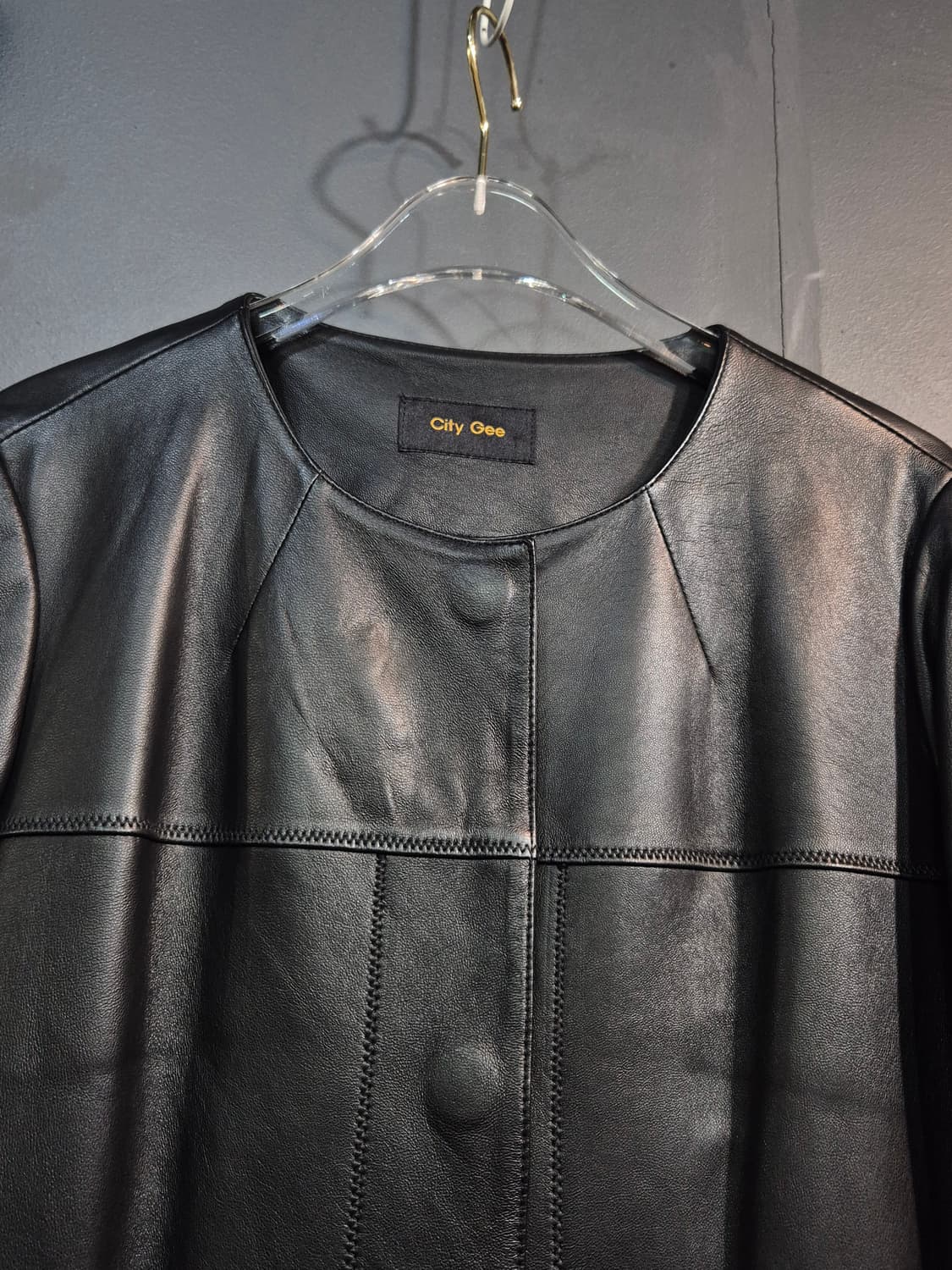 City Gee 여성 양가죽 코트 블랙 66 새거수준 상품이미지3