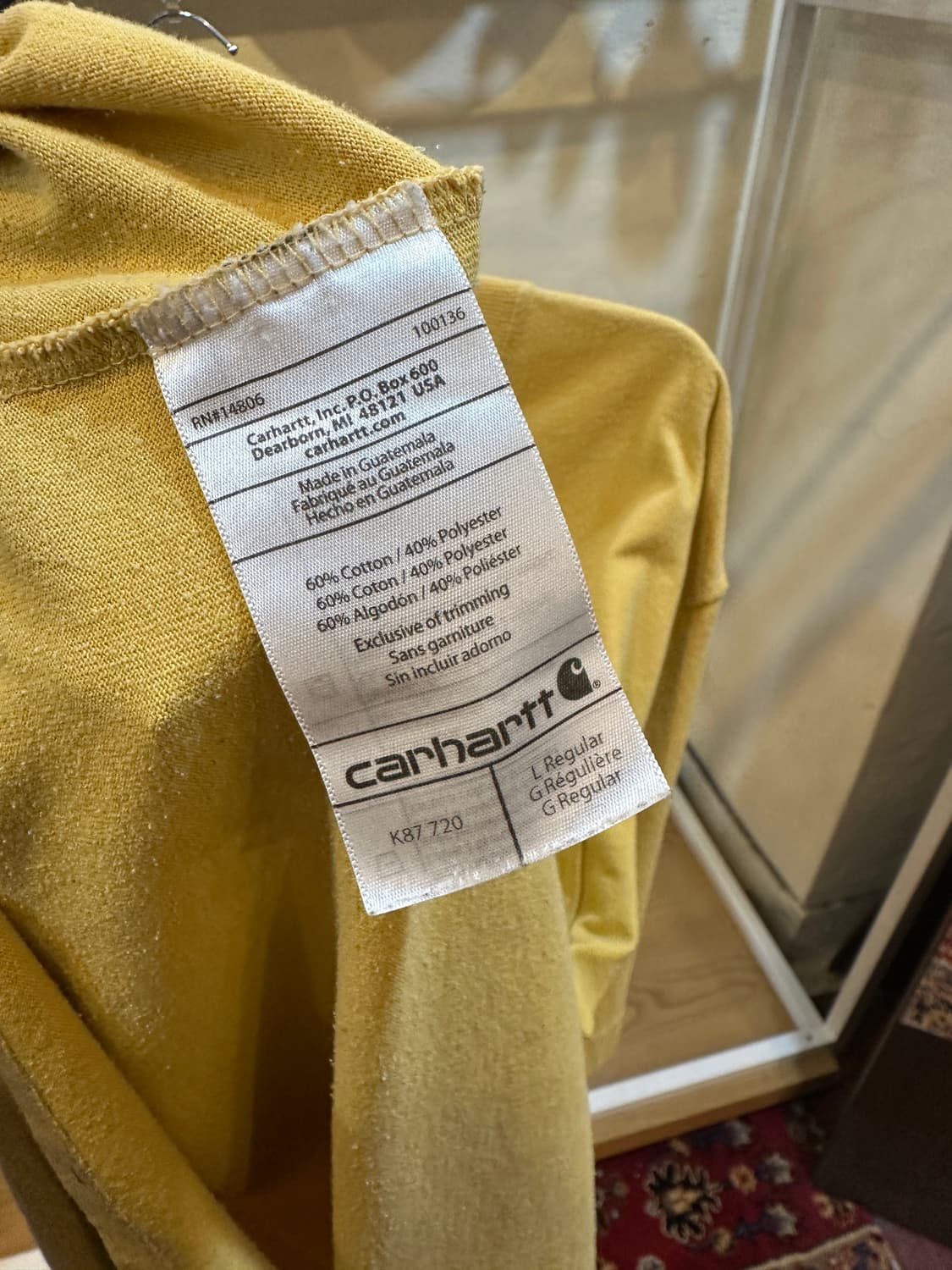 칼하트 포켓 반팔 티셔츠 머스타드 L 상품이미지4