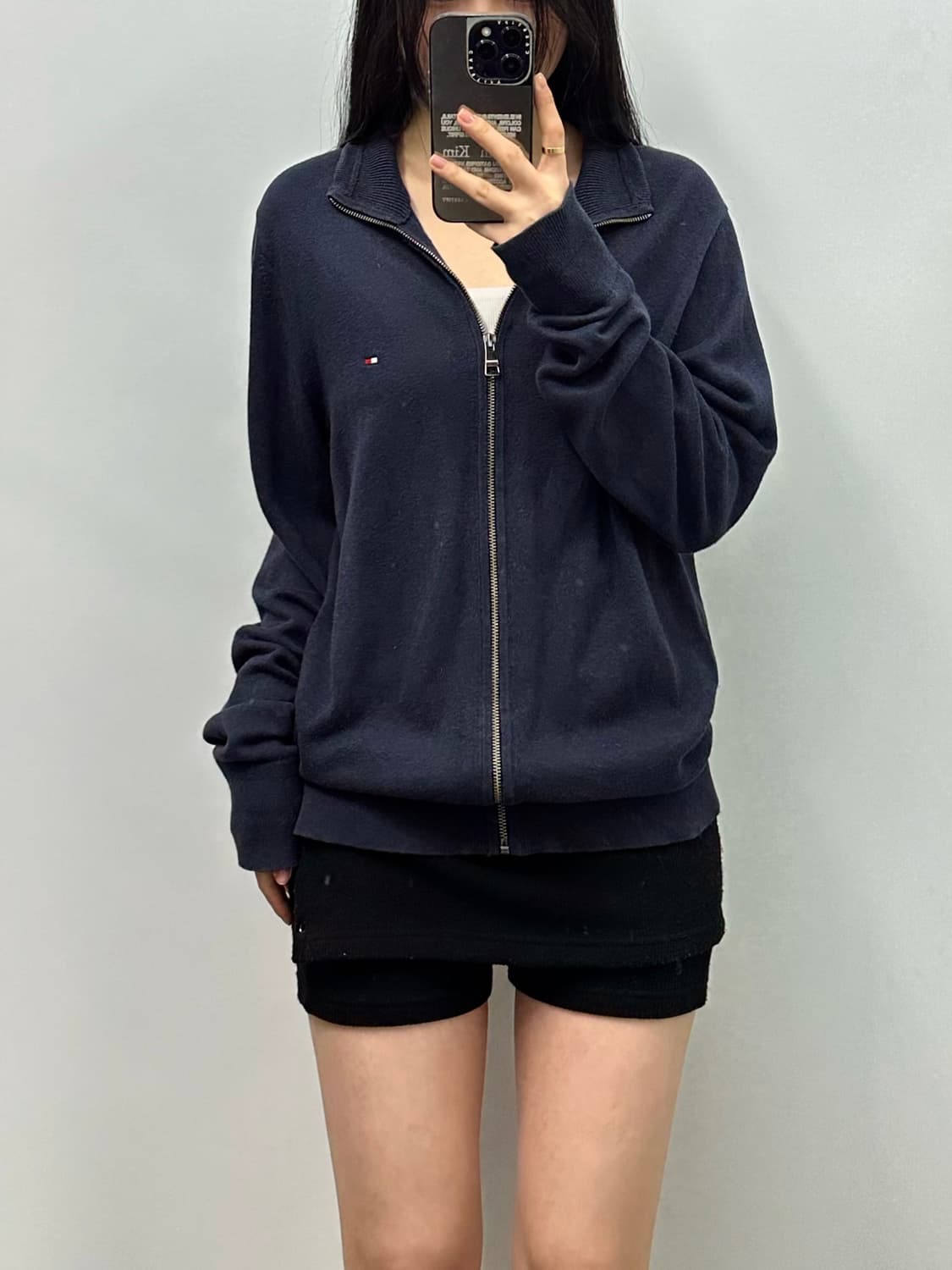 타미힐피거 네이비 니트 집업 가디건 상품이미지1