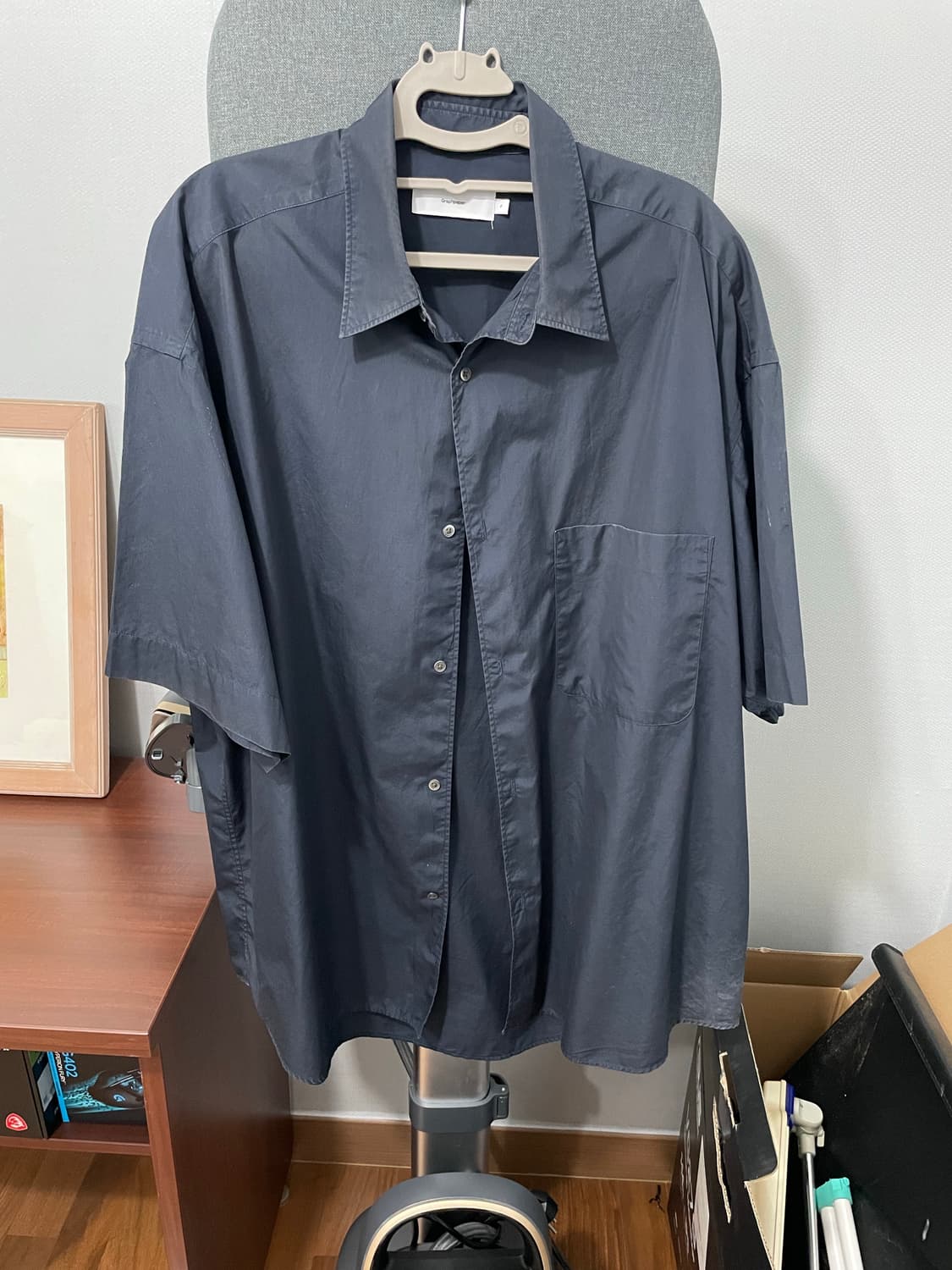 그라프페이퍼 반팔셔츠 네이비 F  상품이미지1