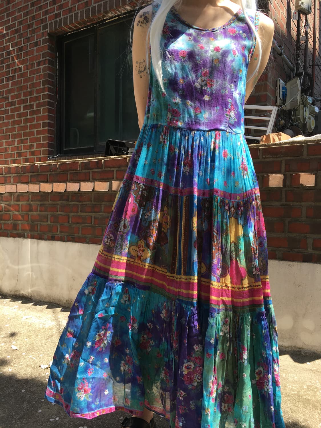 블루 오션 보태니컬 발리 티어드 원피스 상품이미지3