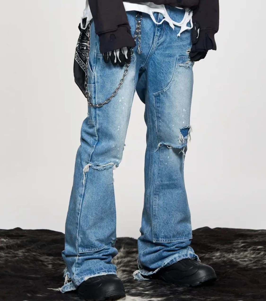 스키즘인듀싱 더블니 부츠컷 블루 M 상품이미지2