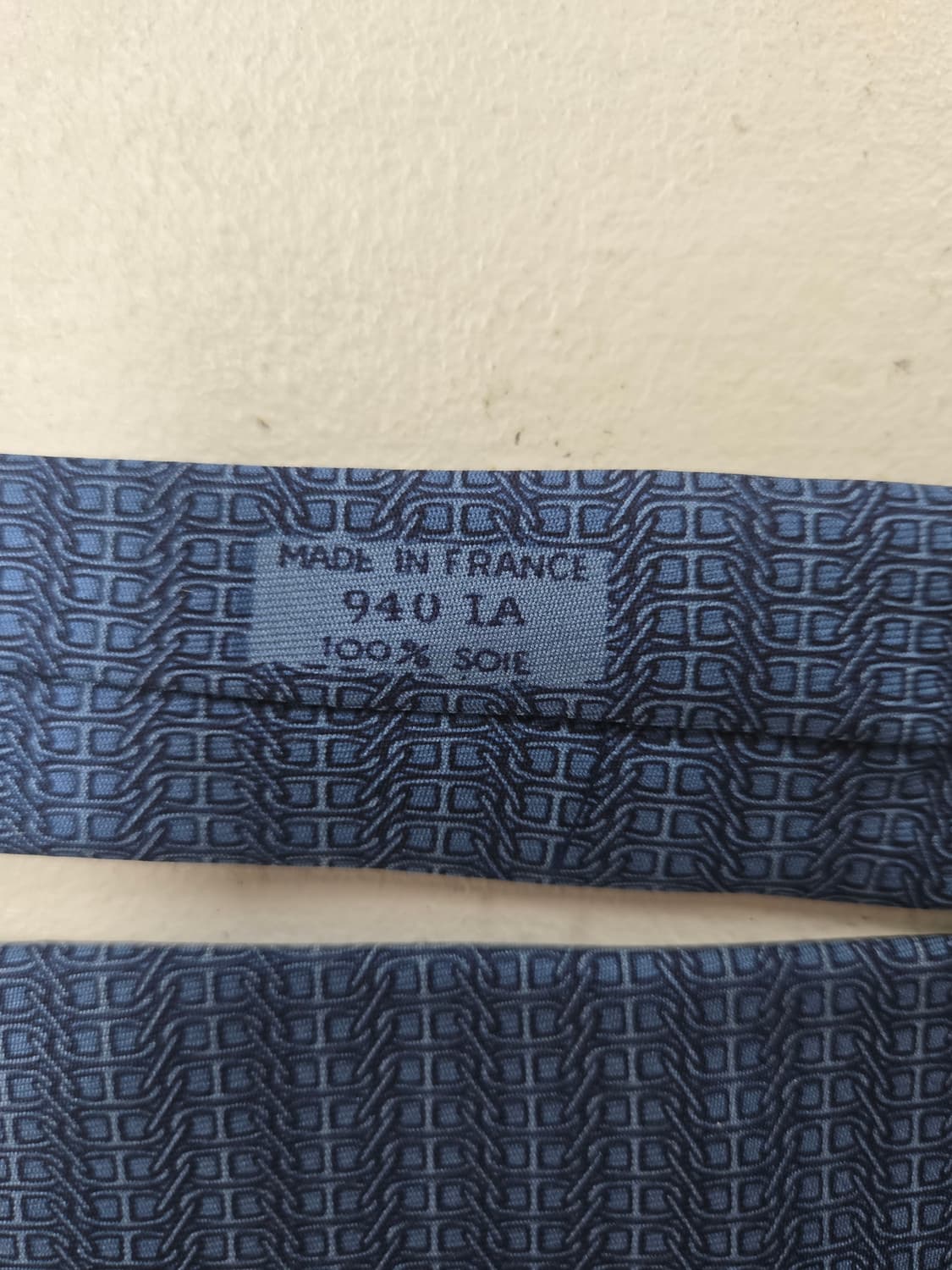 에르메스 블루 패턴 실크넥타이 상품이미지4