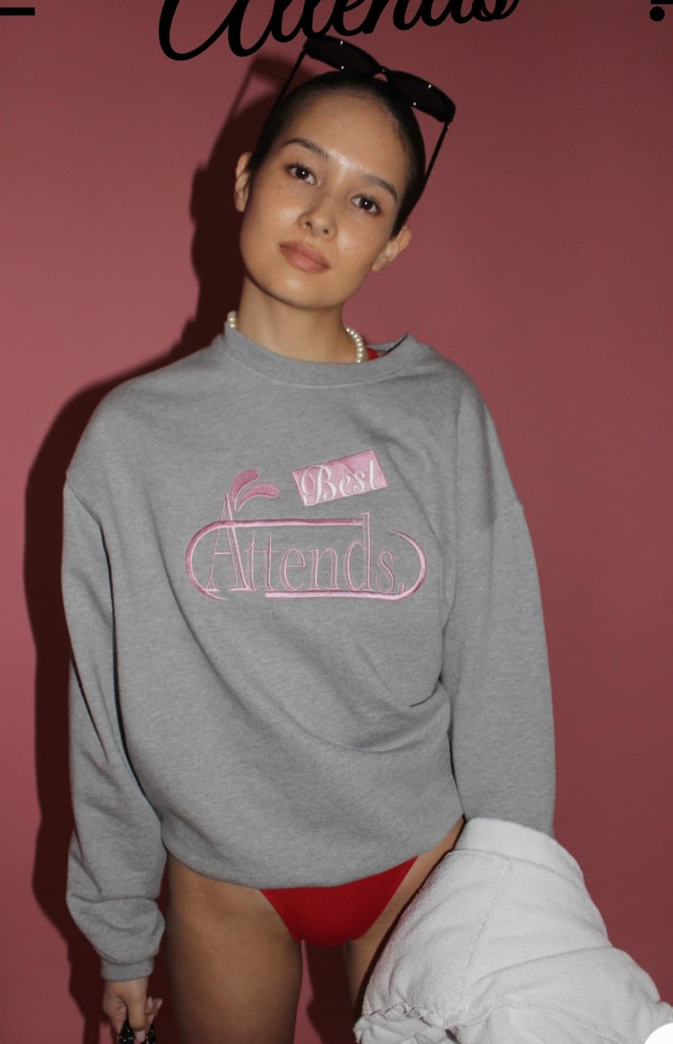 Attends 어텐즈 맨투맨 핑크 상품이미지2