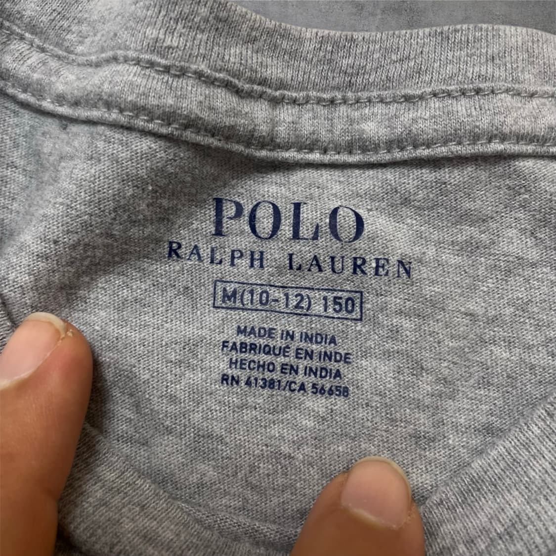 폴로 랄프로렌 그레이 포니 자수 반팔 티셔츠 M(10-12) 상품이미지3