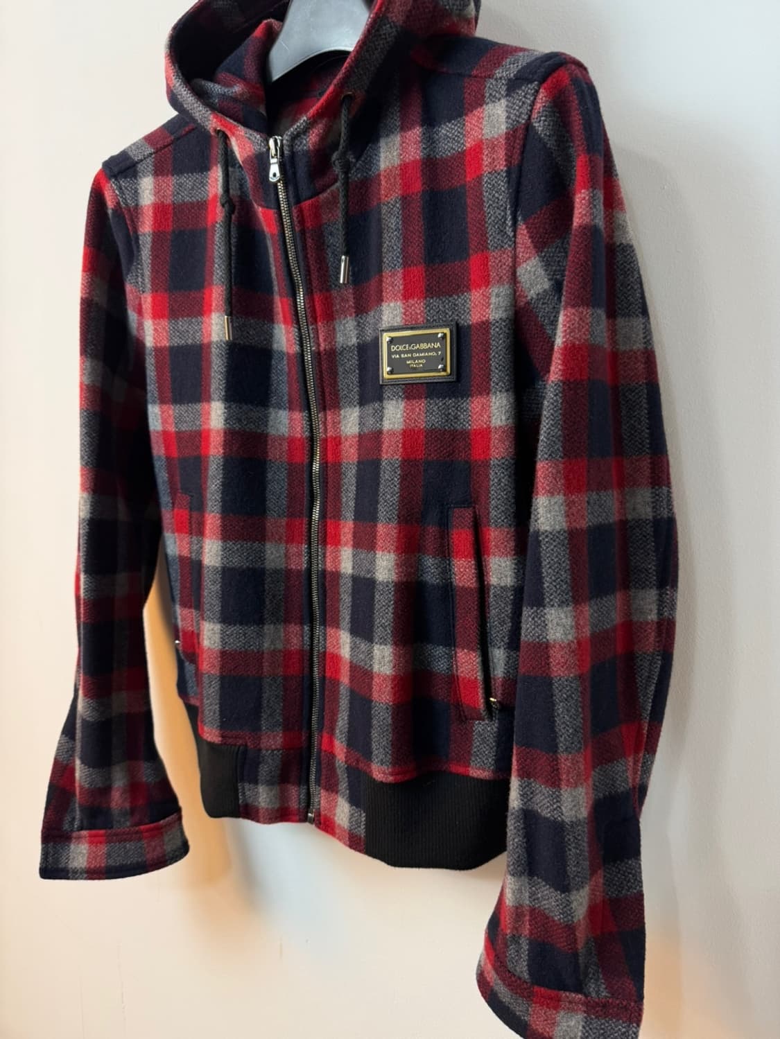 돌체앤가바나 로고 패치 울 후드 자켓 상품이미지1