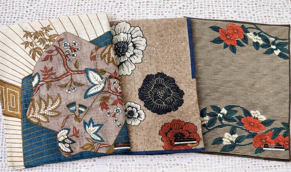 준코 코시노 플라워 패턴 손수건 3종 상품이미지1