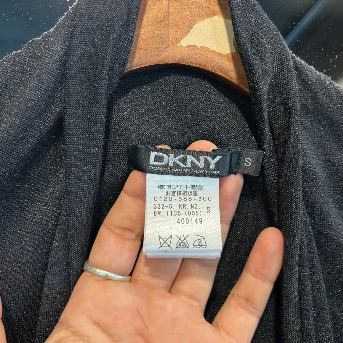 S) DKNY 실크 드레이프 언밸런스 가디건 상품이미지5