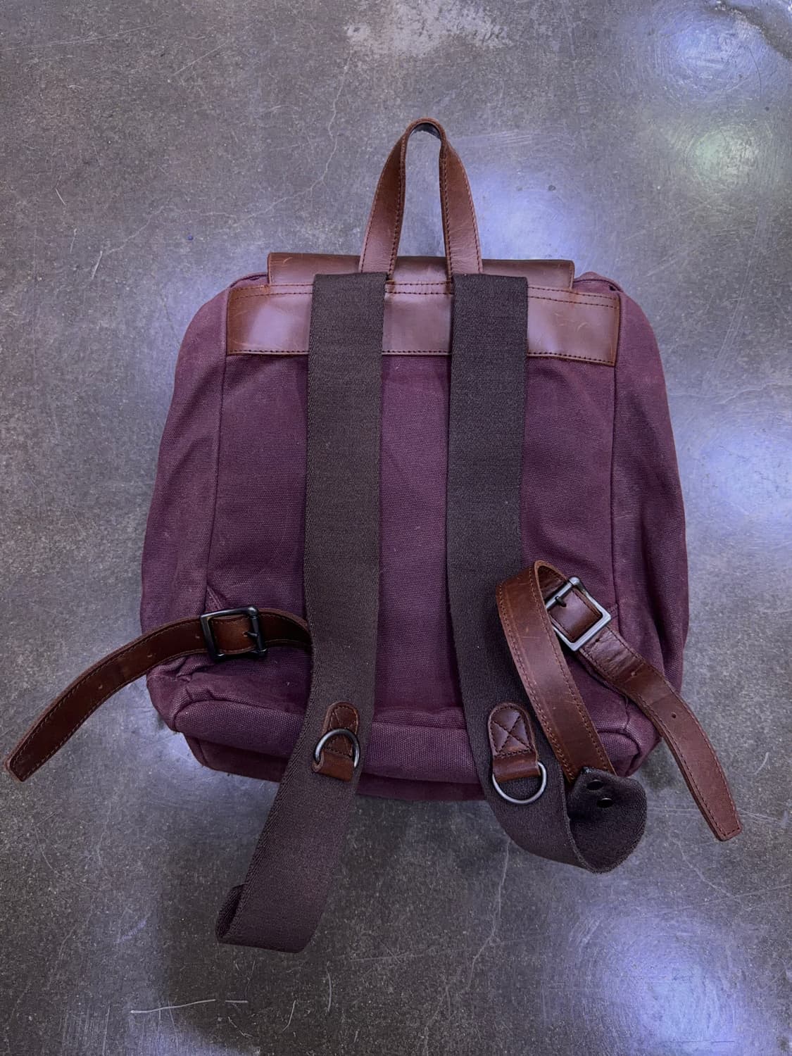 Builford 빌포드 스탠다드 왁스 캔버스 오일 레더 백팩 버건디 상품이미지2