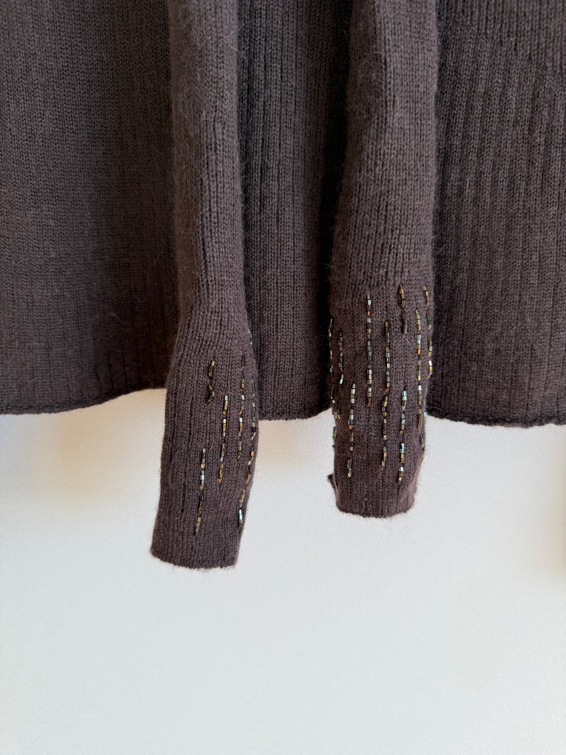 데무(DEMOO) 울&앙골라 블렌드 니트 슬리브 상품이미지5