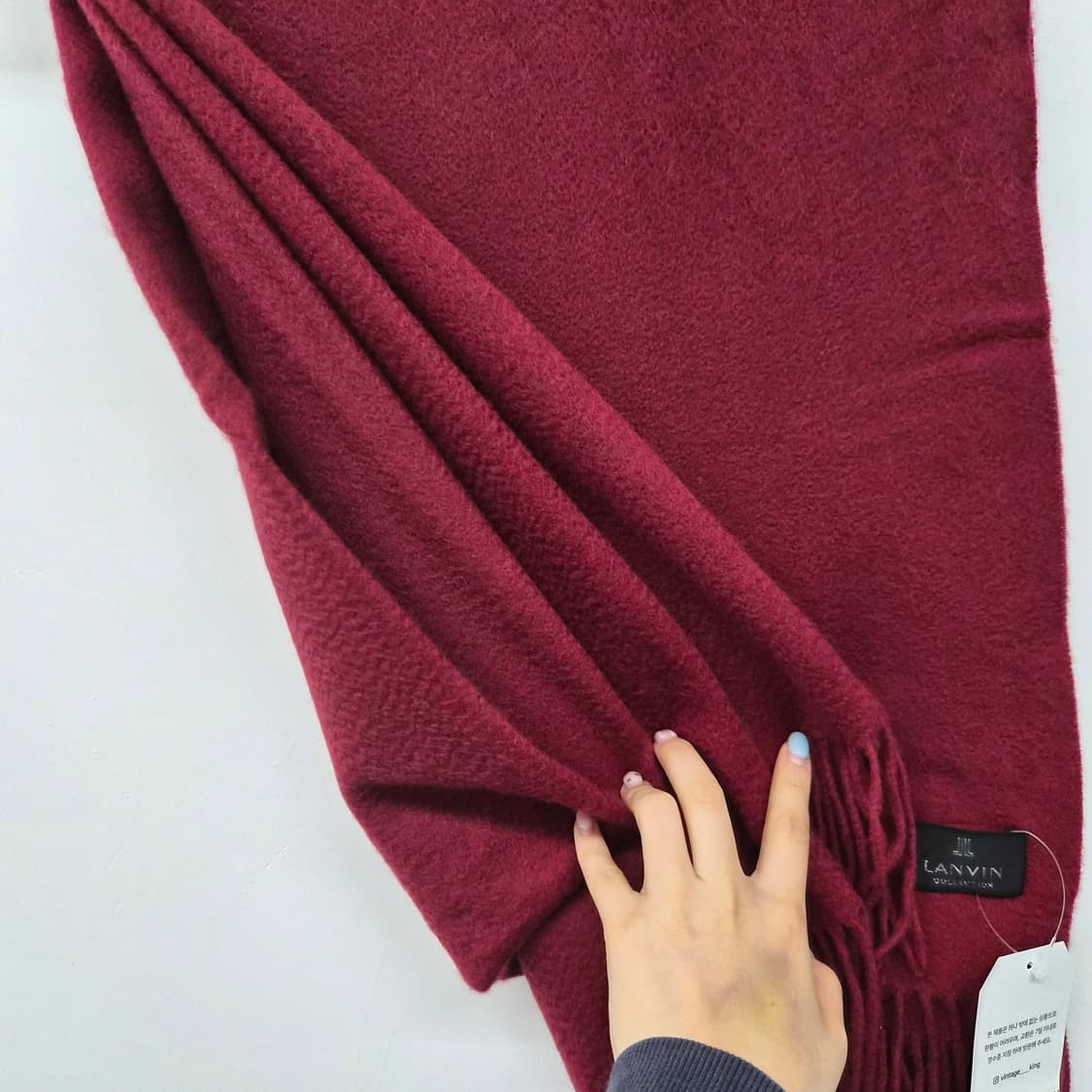 LANVIN 랑방 버건디 캐시미어 100% 목도리  상품이미지3