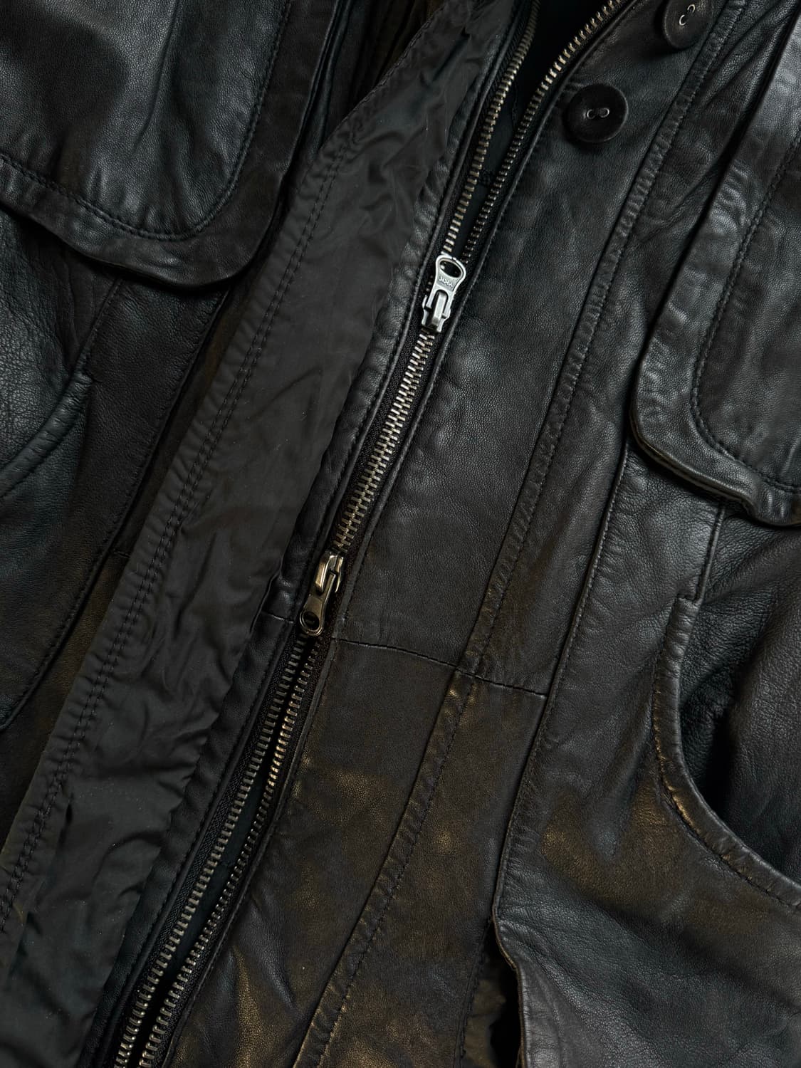 sheepskin high-neck leather jacket 상품이미지5