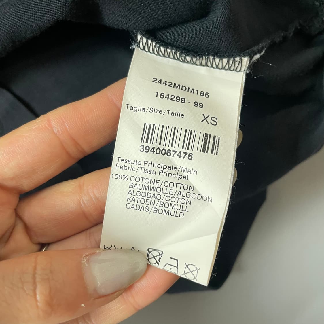 MSGM 멀티컬러 스퀘어로고 블랙 반팔 티셔츠 XS 상품이미지6