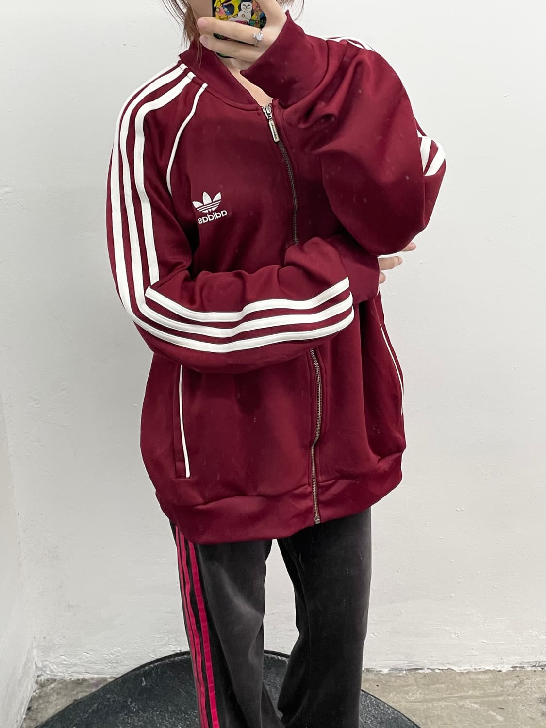 아디다스 버건디 파이어버드 트랙탑 상품이미지3