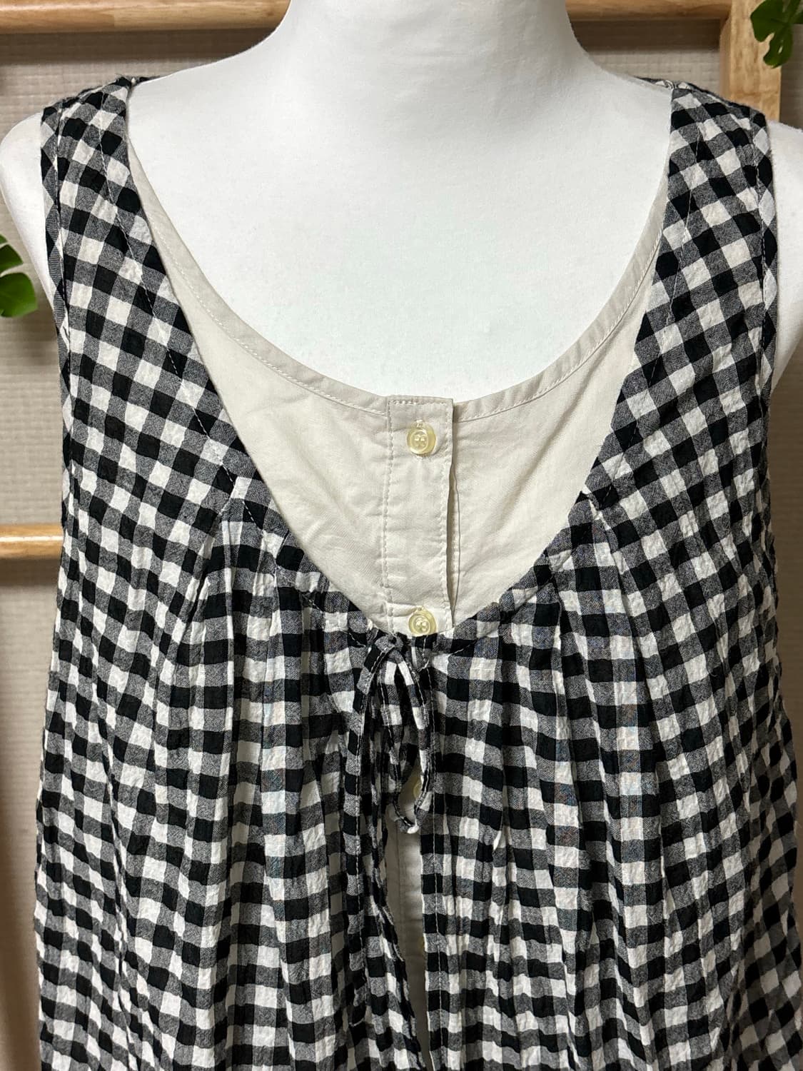 Nouvelle Vie 블랙 체크 바선생🖤 상품이미지2