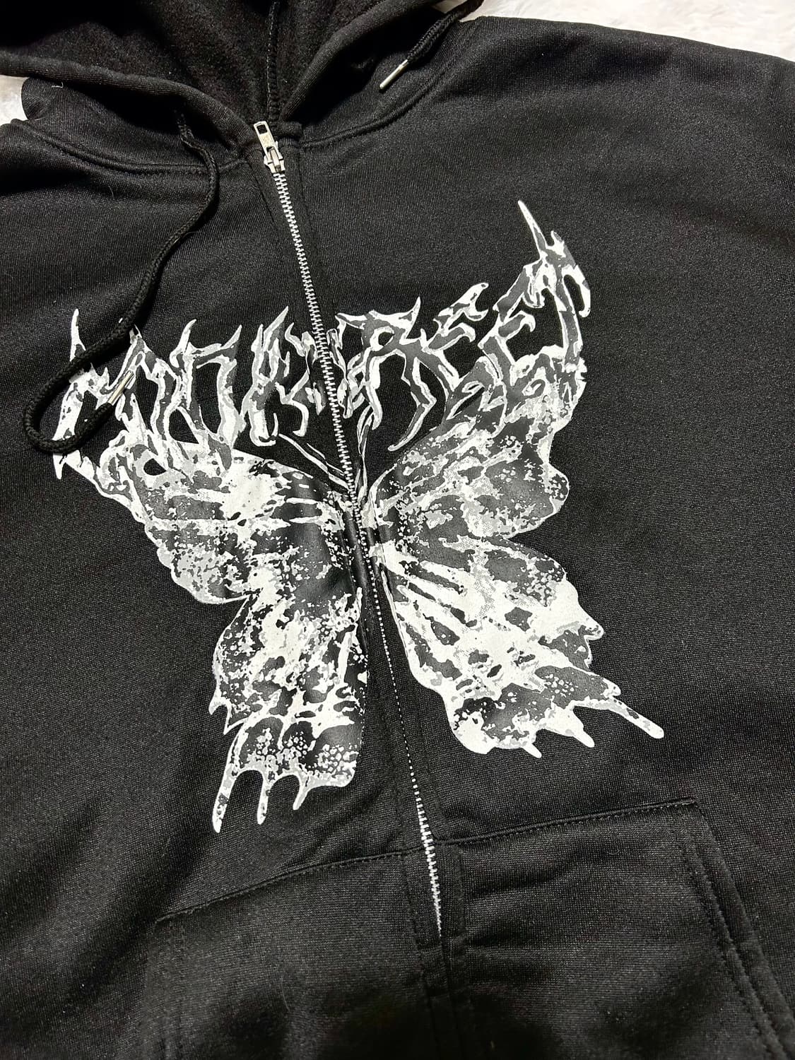 butterfly printed hood zip-up 상품이미지2