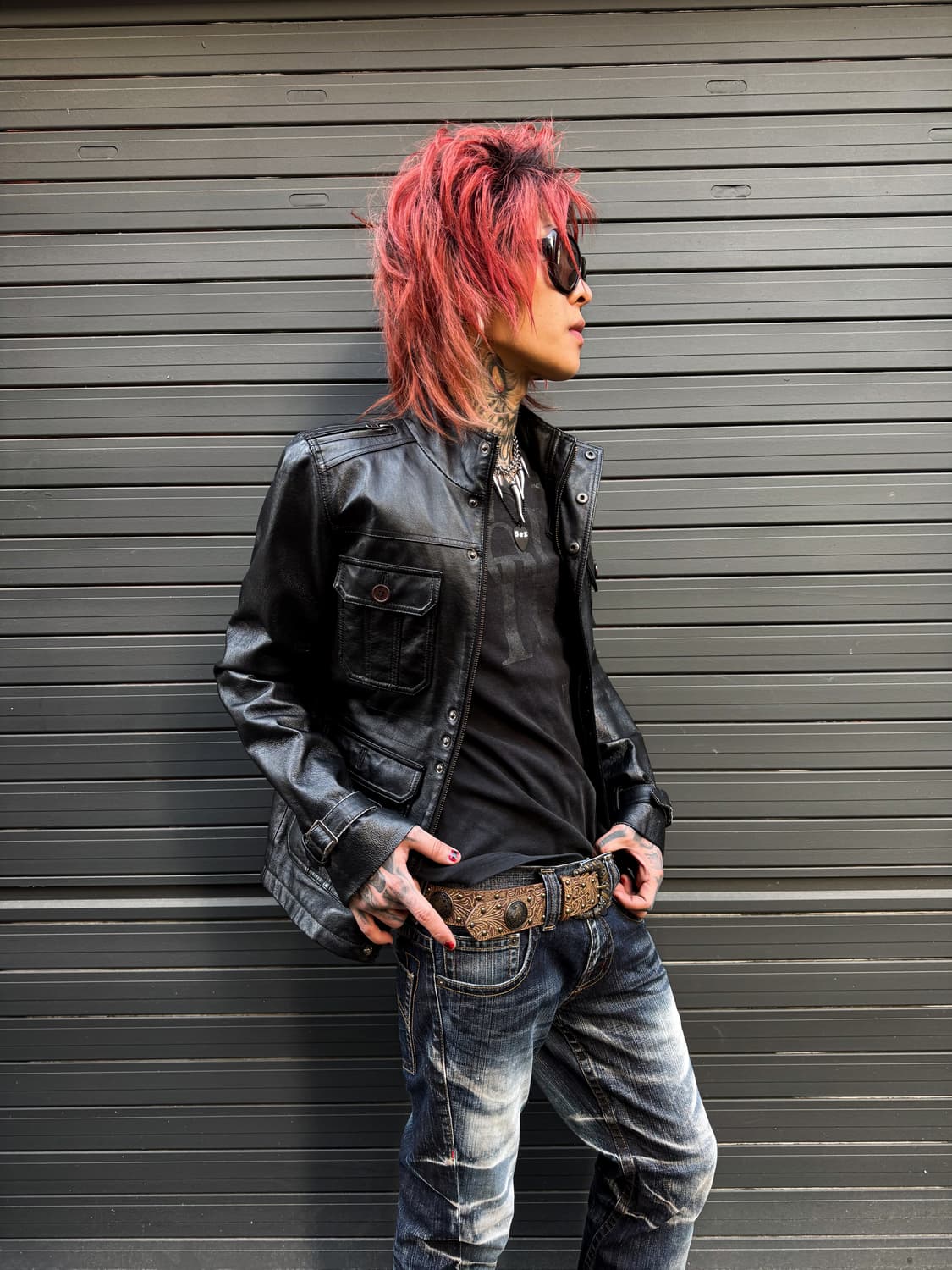 Japanese Multi Pocket Leather Jacket 상품이미지2