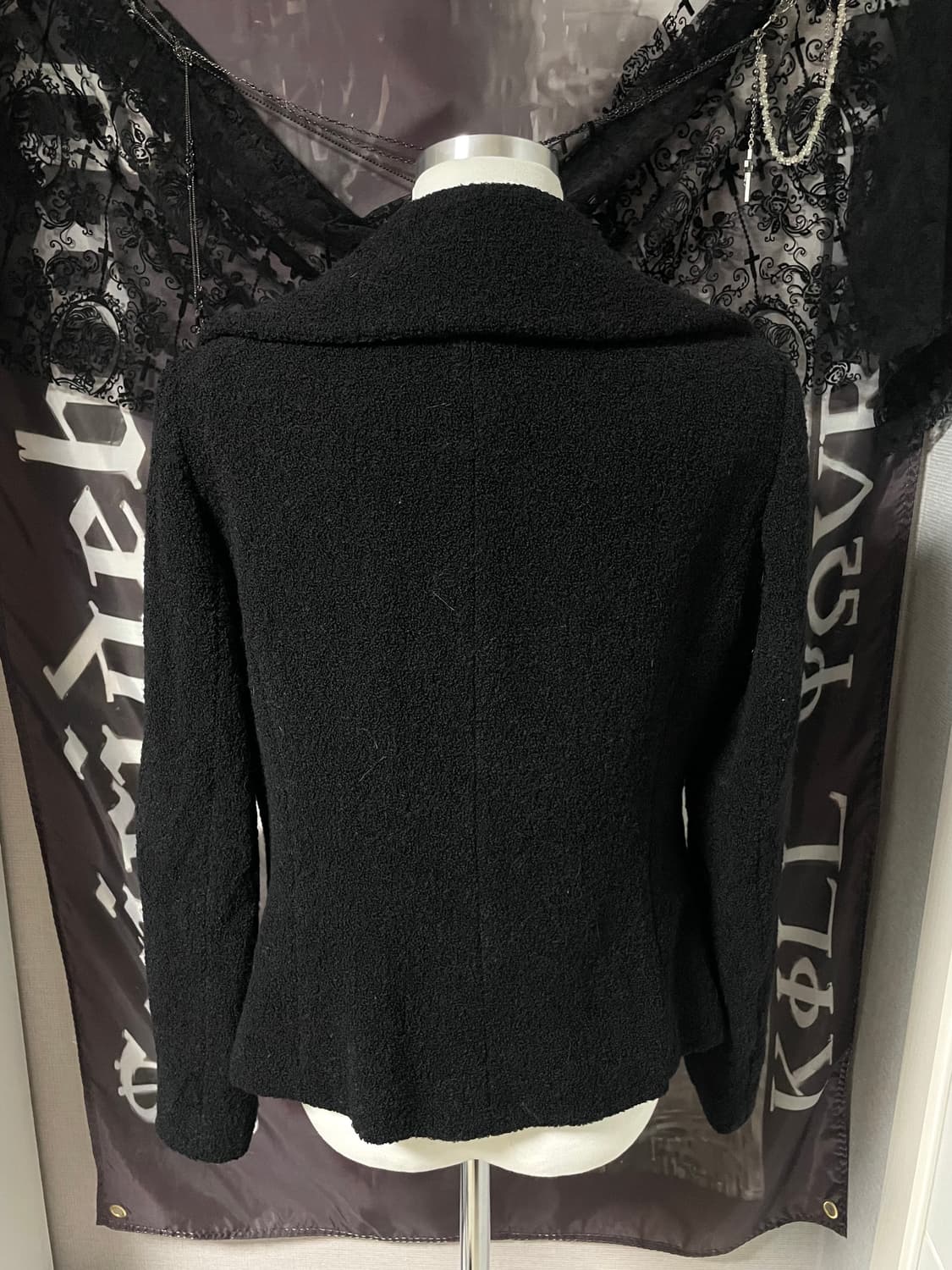 준코시마다 비대칭사선 울자켓 블랙 아카이브무채색헬무트랭릭오웬스st 상품이미지3