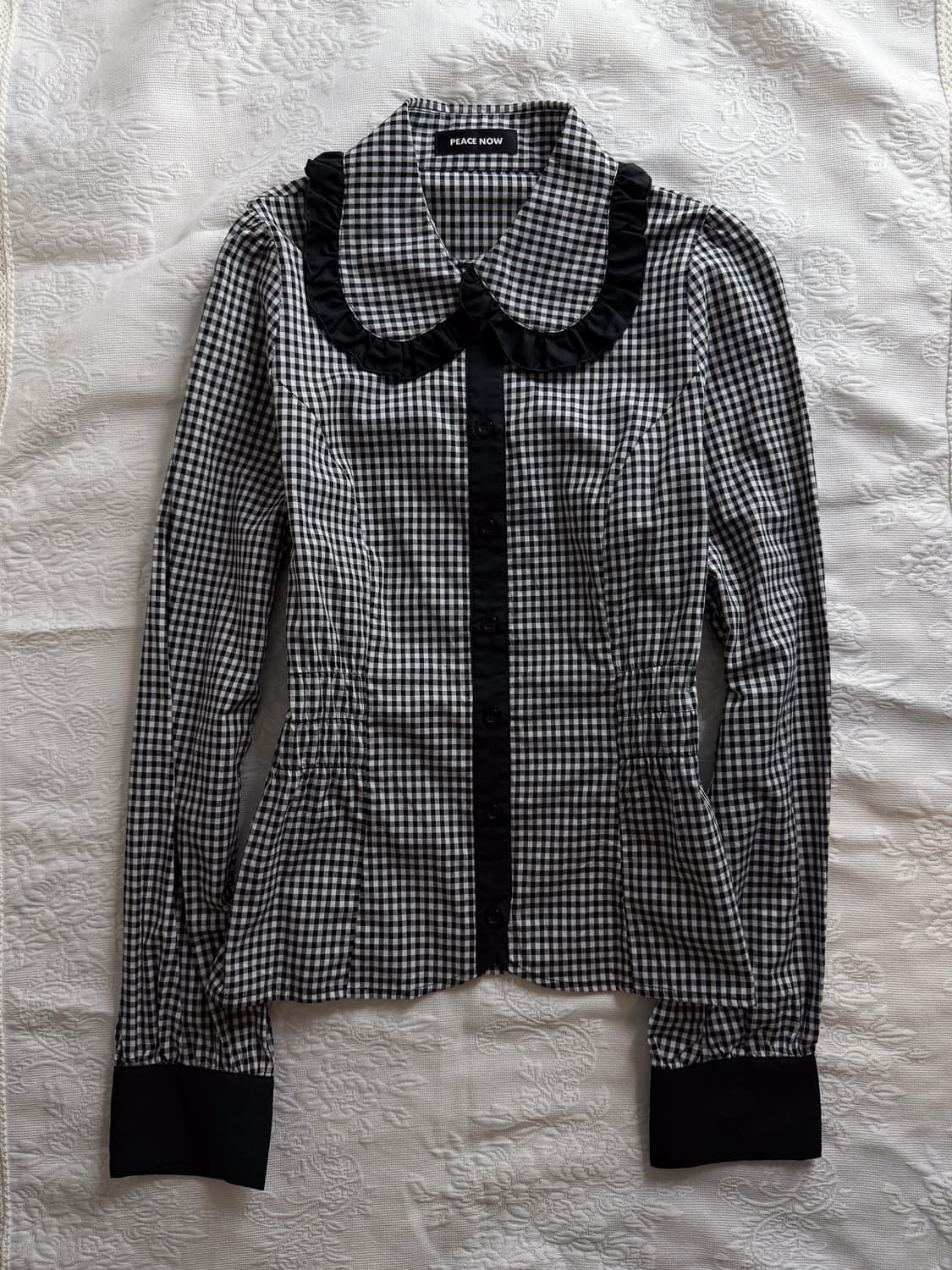 Check Lace Collar Shirt 0208 상품이미지2