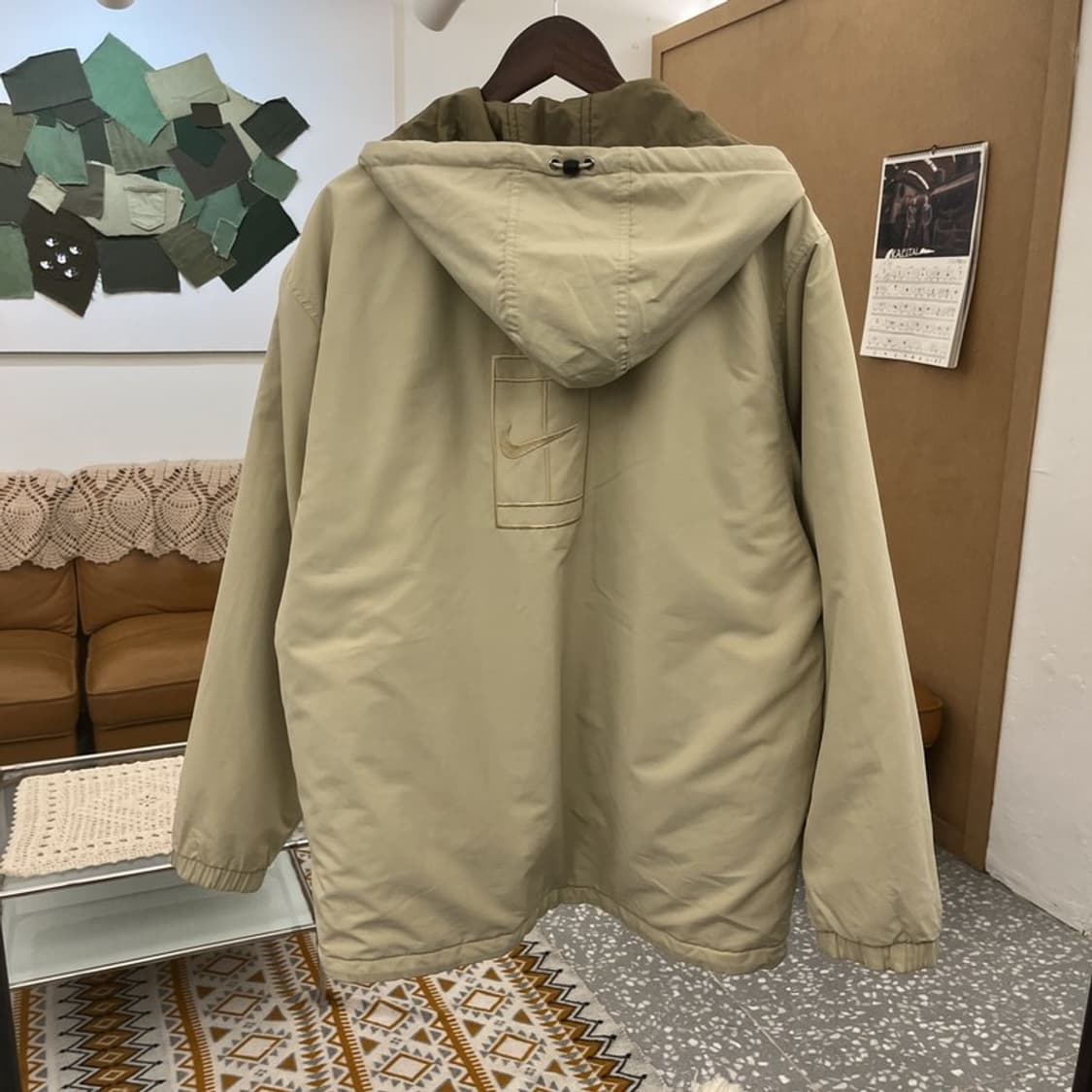 나이키 해리티지 스우시 리버시블 오트밀카키 점퍼 자켓 XL C10675 상품이미지4