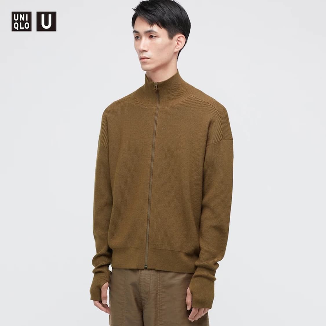 유니클로U 메리노울 블렌드 집업 XXL 풀오버 니트 블랙 르메르 유니클로 상품이미지3