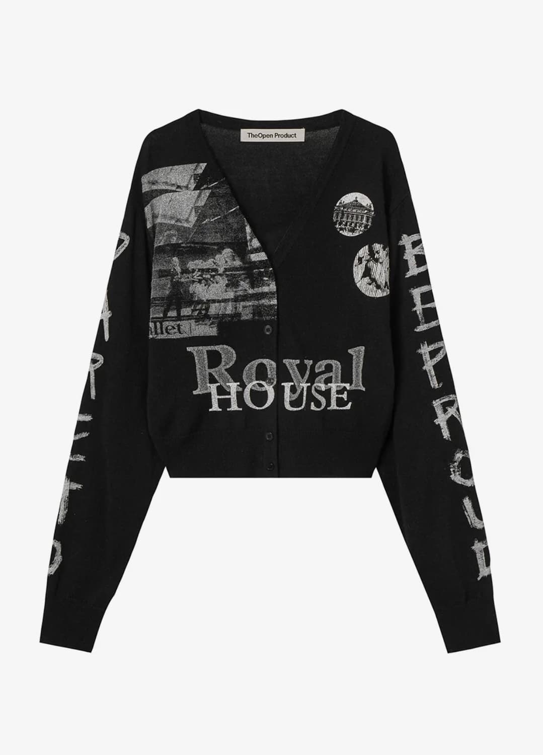 [Open YY] Collage Printed Cardigan(블랙,1) 상품이미지4