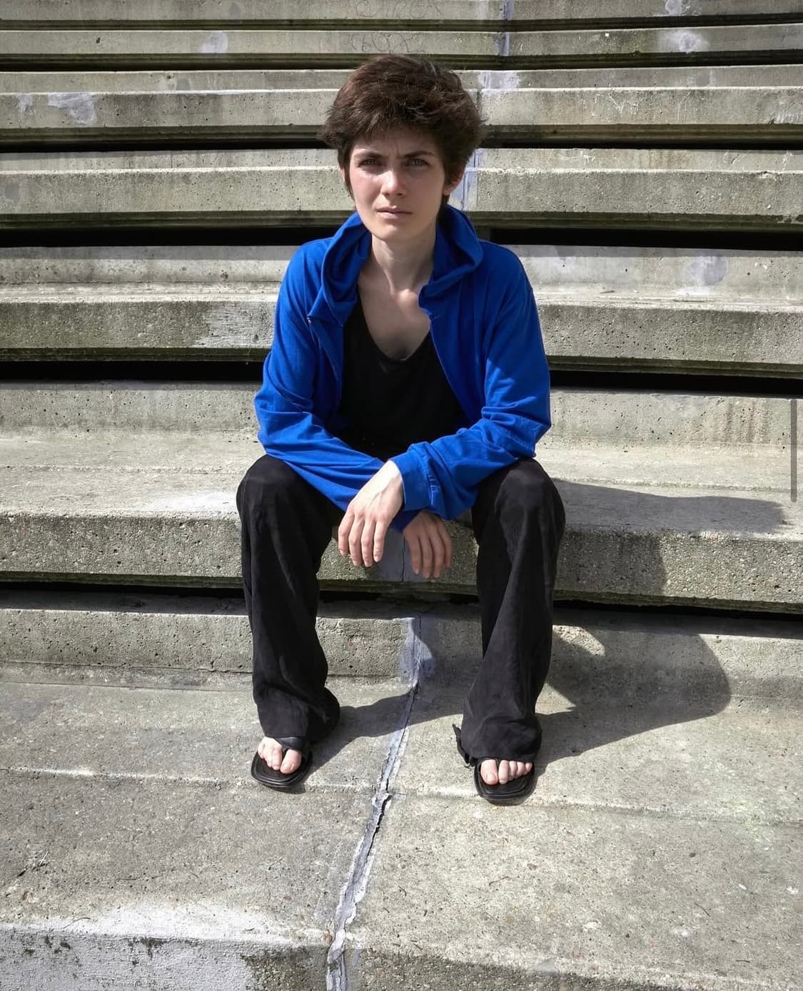 머듈 라운지 후드집업 2 블루 상품이미지1