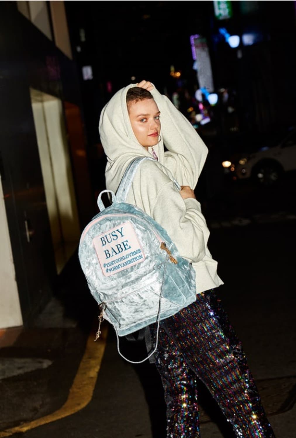 (미착용 새상품) 앙트레브 비지베이비 벨벳 백팩  상품이미지2