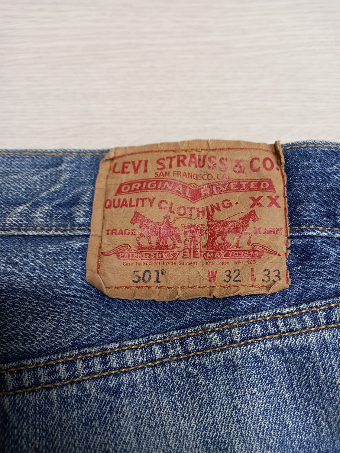 32 08's 리바이스501 데미지워싱 일자진 32-377 상품이미지5