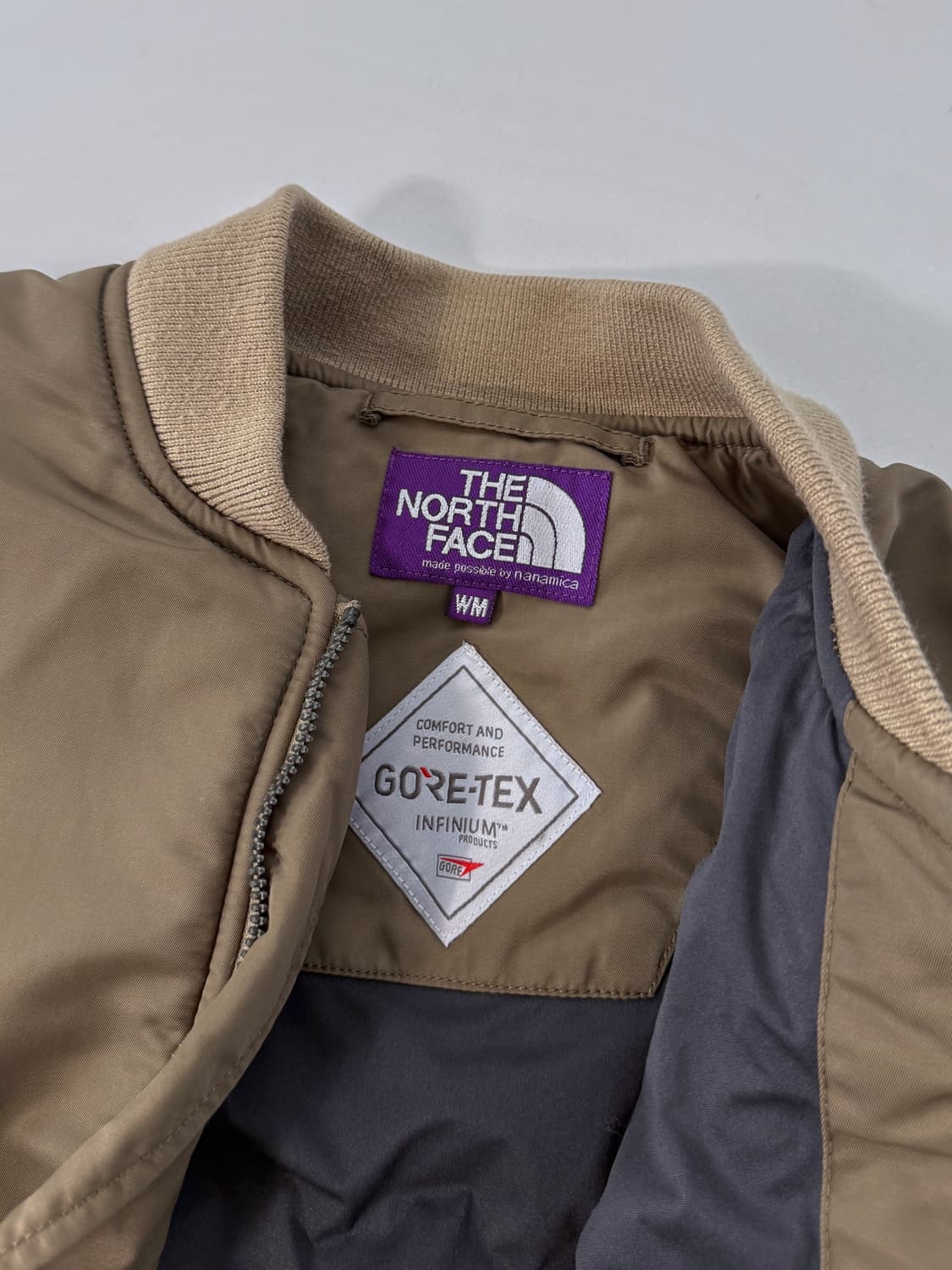 노스페이스 퍼플라벨 루즈핏 울 보아 카키 고어텍스 플리스 롱 자켓 상품이미지7