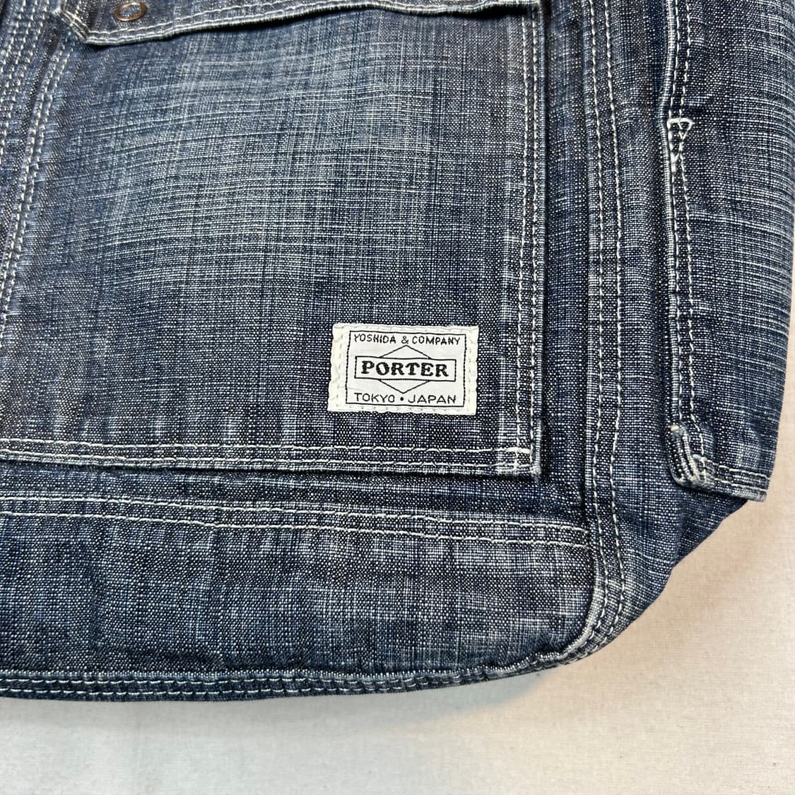 요시다 포터 온스 코튼 블루 데님 숄더백 토트백 상품이미지3