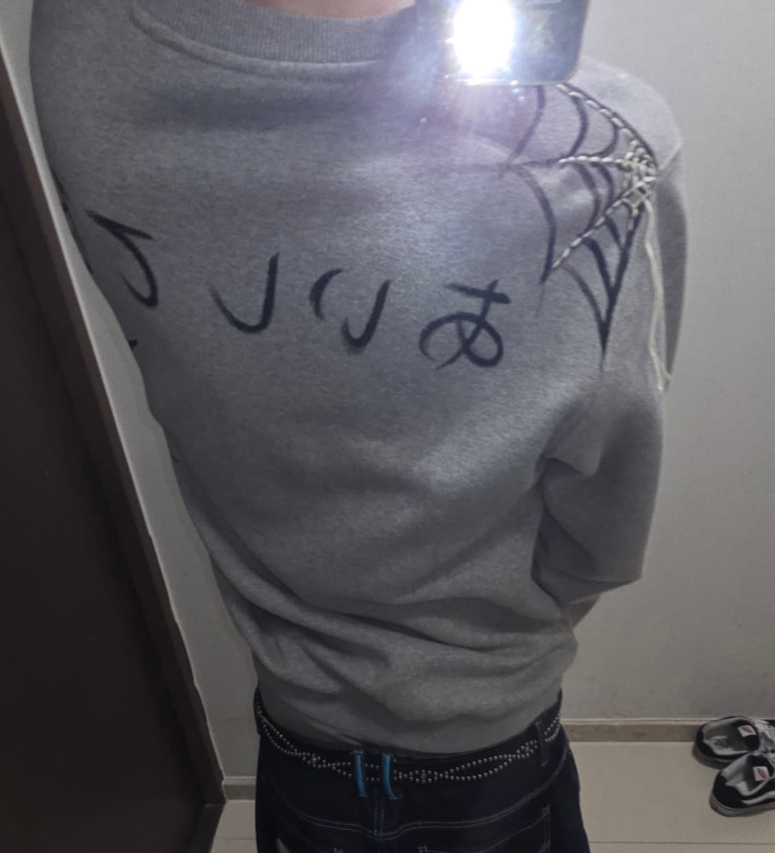 일본어 거미줄 커스텀 맨투맨 상품이미지1