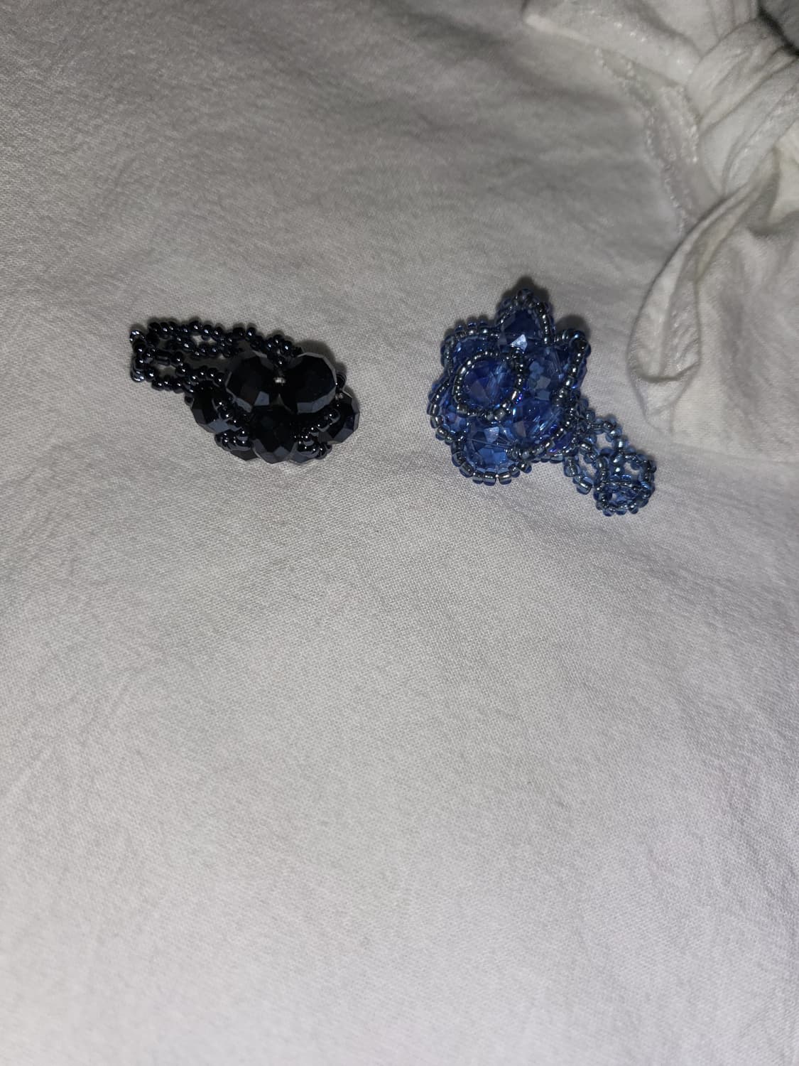 플라워 블루블랙베리 비즈 꽃반지 set 상품이미지1