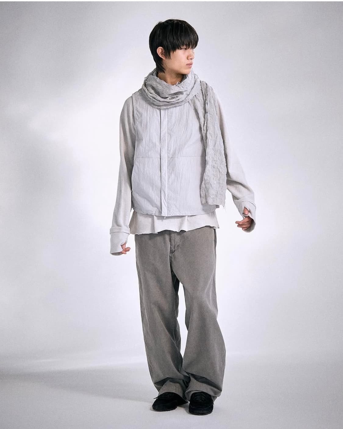 해칭룸 hatchingroom crinkle scarf grey 상품이미지2