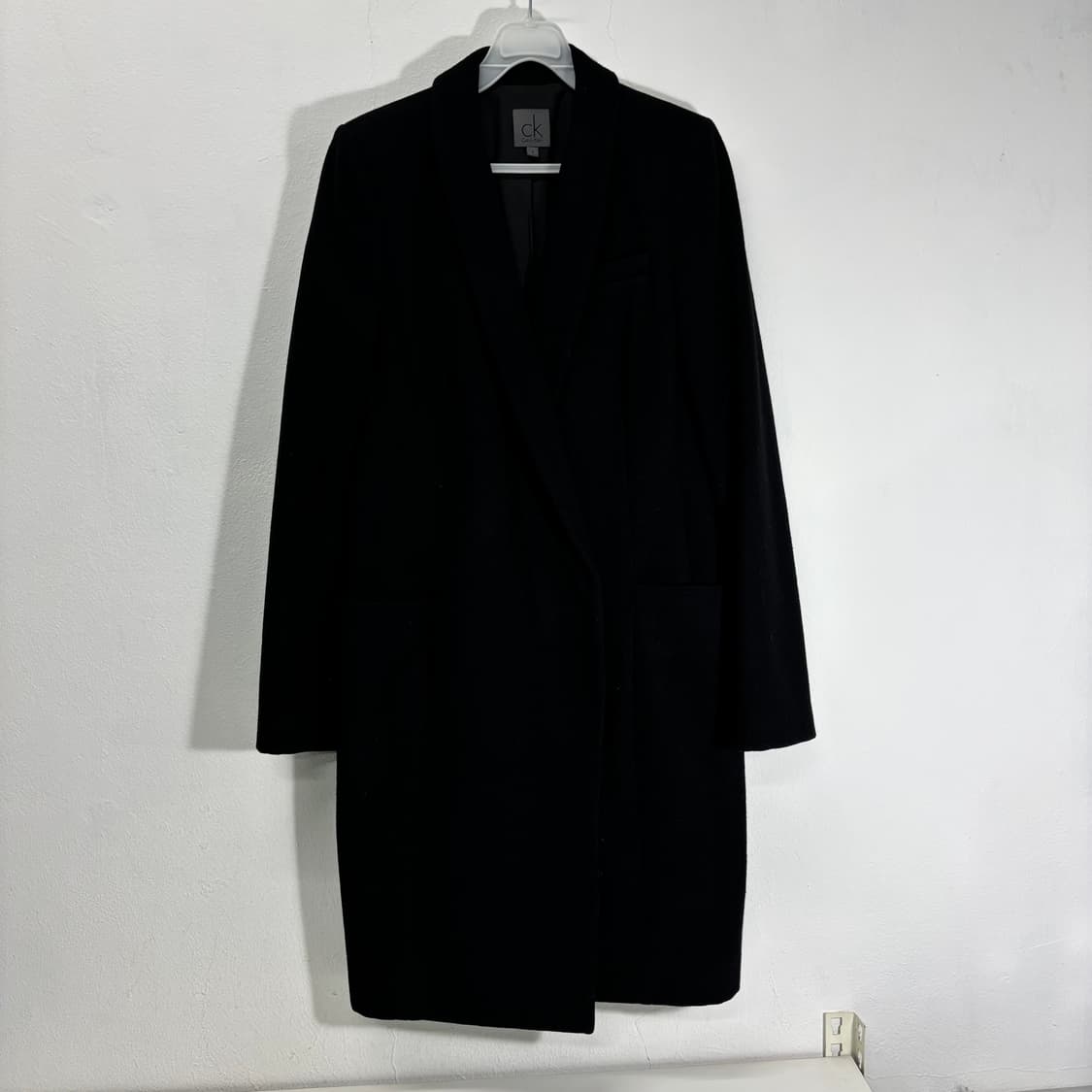 우먼S-M 캘빈클라인 CK 울 히든버튼 맥시코트 상품이미지1