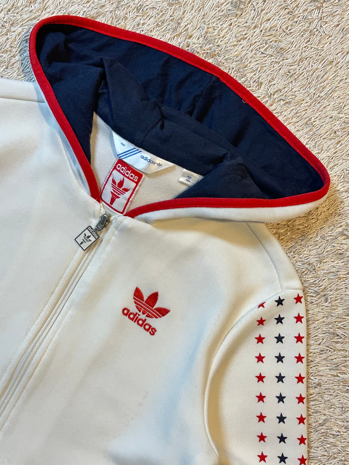 대장급) 아디다스 USA 성조기 후드 트랙탑 져지 화이트 상품이미지2
