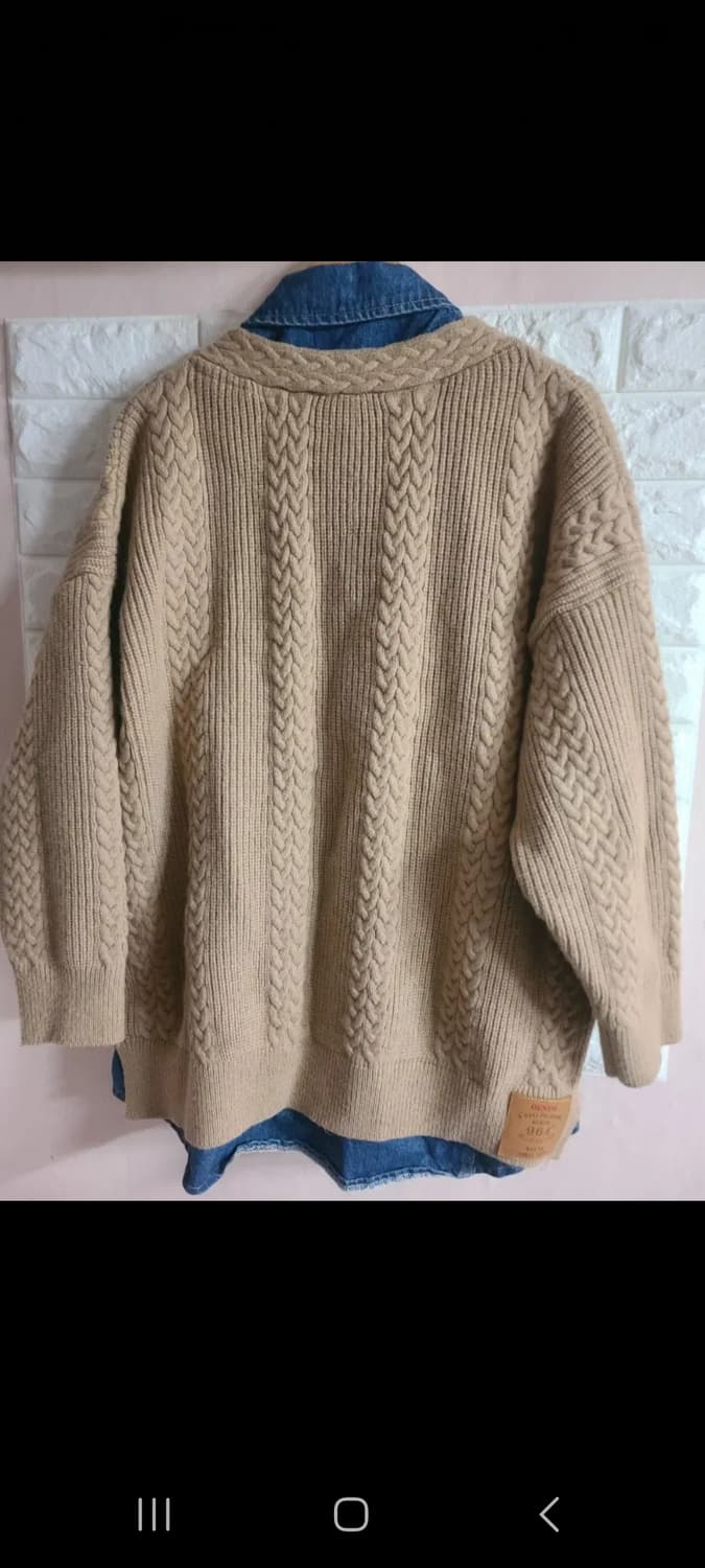 데님 레이어드 니트 가디건(77-99) 상품이미지4