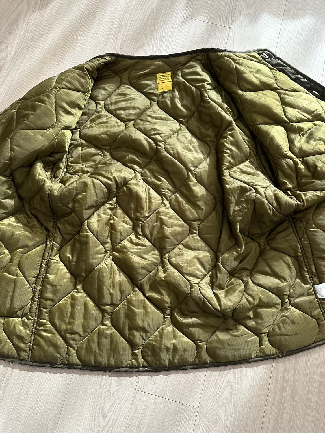 빈티지 밀리터리 오버핏 퀼팅 코트 깔깔이 내피 상품이미지5