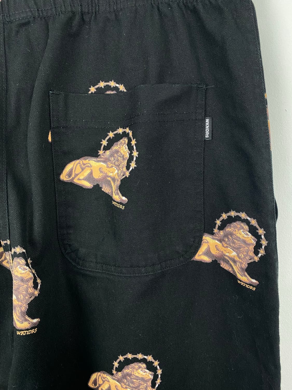 위캔더스 블랙 사자로고 킹 코튼팬츠 M 상품이미지3