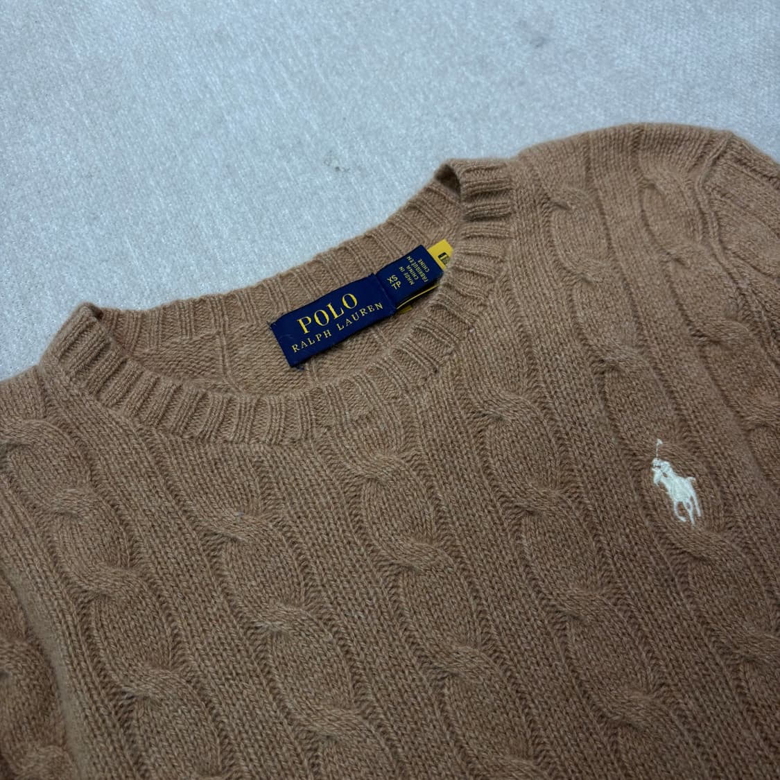 W 90 폴로 랄프로렌 신형라벨 램스울 꽈배기 니트 상품이미지2