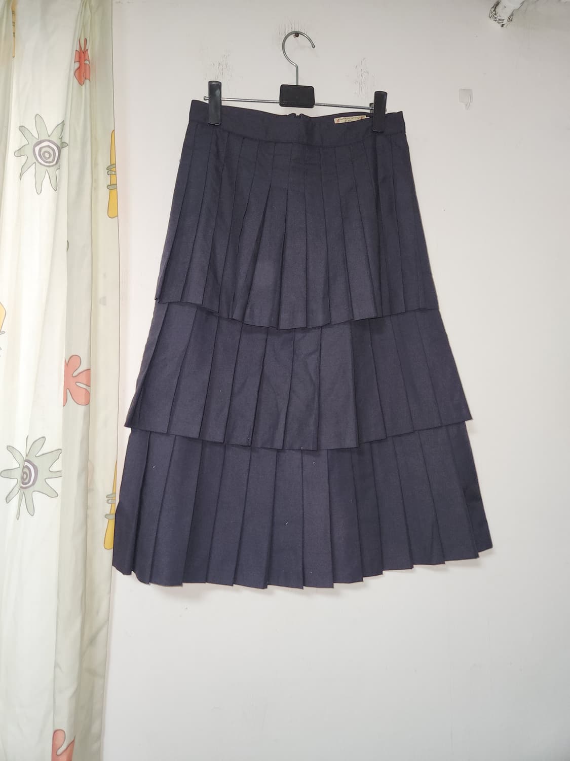 플리츠 캉캉 미디 스커트 네이비 27 상품이미지1